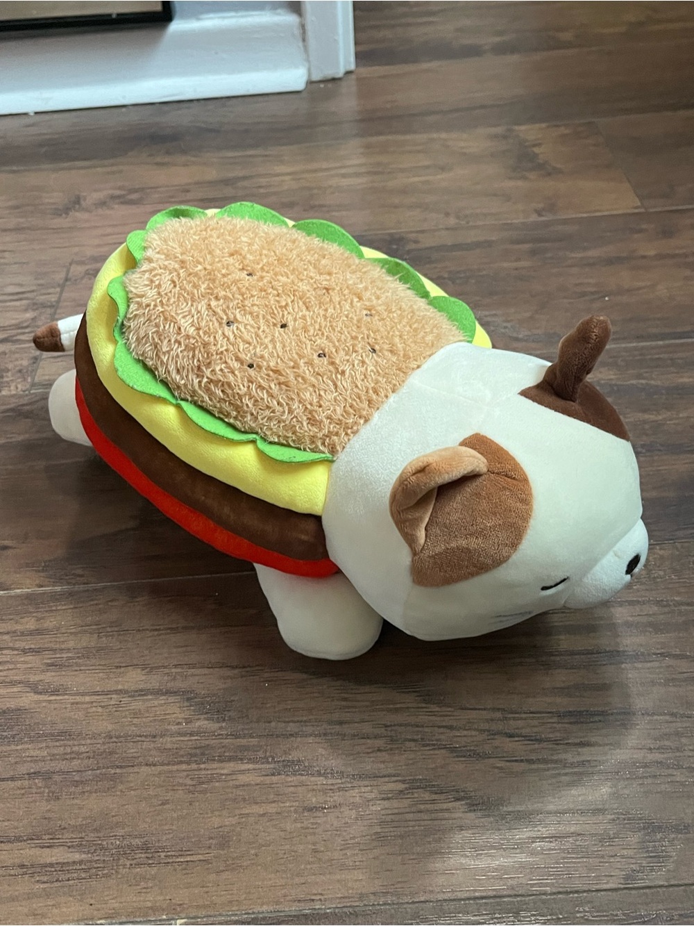 Mini Family Food Series Hamburger Cat Plush Toy, 13.8in - MINISO